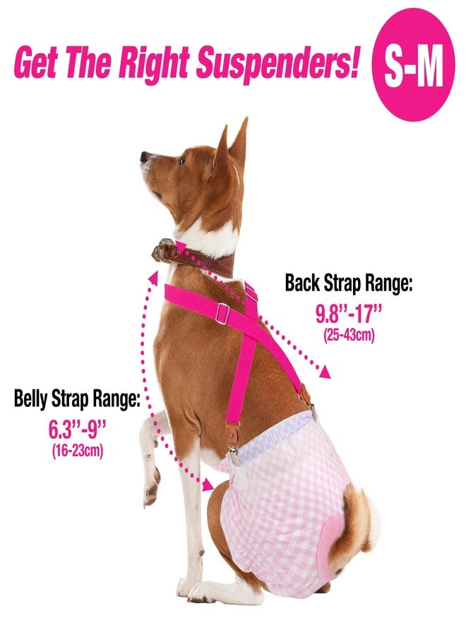 Pet Soft Dog Suspenders 2 Pieces Female Dog Diaper Suspenders For Dogs Diaper Keeper Suspender For Dog Skirt, Dog Dress (Black & Pink, S/Medium) - Image 4